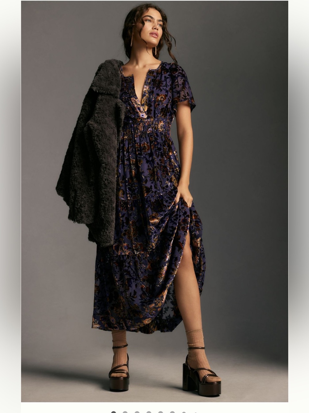 Anthropologie The Somerset Purple Velvet Edition, Maxi Dress, medium - Picture 5 of 12